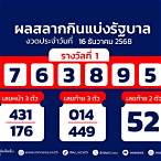 ตรวจหวยรางวัลที่ 1